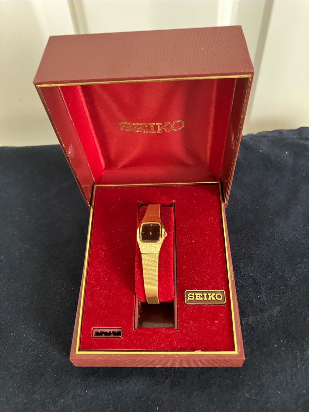 Seiko Gold Tone Watch with Red Presentation Box